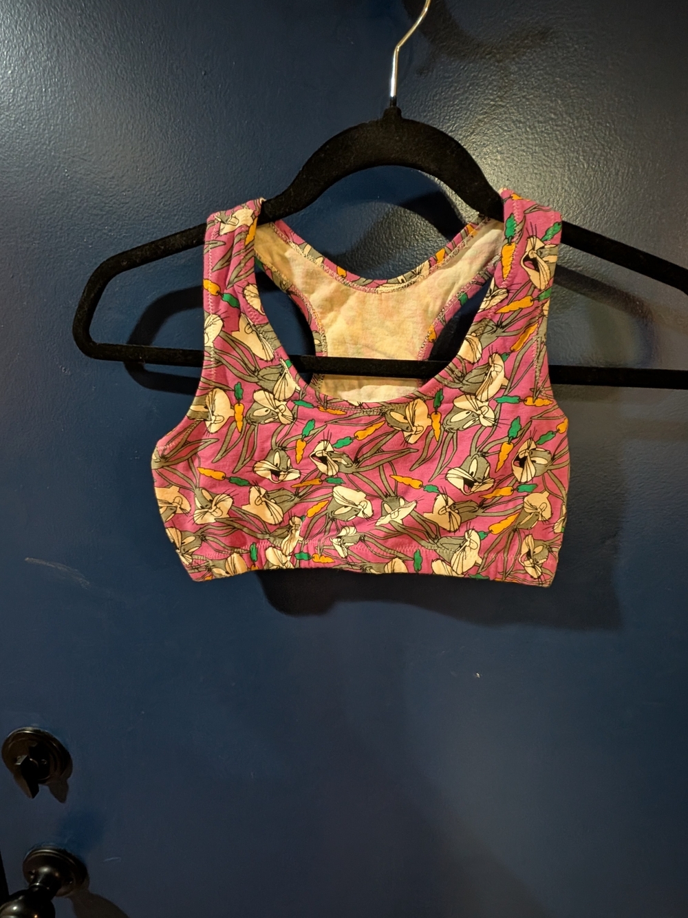 Vintage 1993 Bugs Bunny Looney Tunes Sports Bra Crop Top Large Warner Bros
